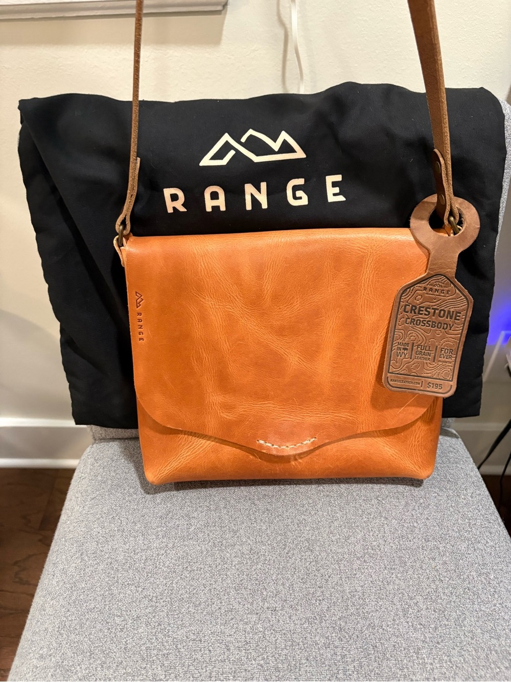 Range Crestone Handmade Crossbody Leather Shoulder Bag - Tan Natural $190